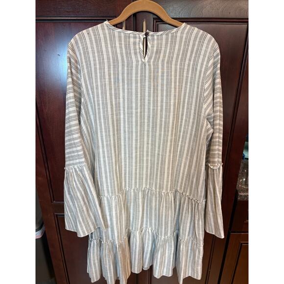 Tavin Cream & Black Striped Tiered Ruffle Dress Size 12 Excellent Cond - Picture 8 of 13